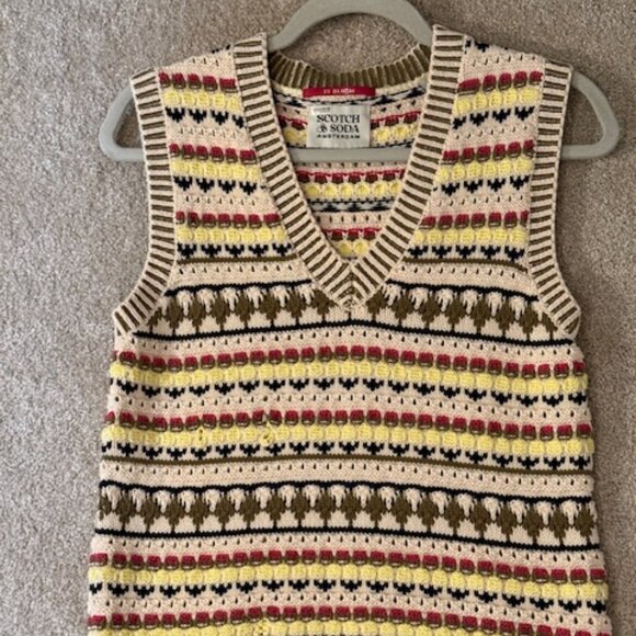 SCOTCH & SODA, Multicolored, Cotton Sweater Vest, Size 4 - Picture 1 of 4
